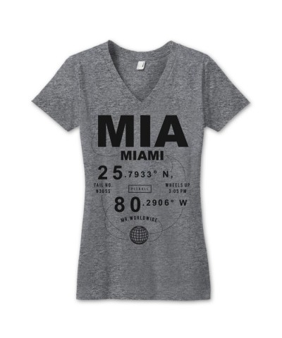 Pitbull Miami Coordinates Ladies V-Neck $5.73 Shirts