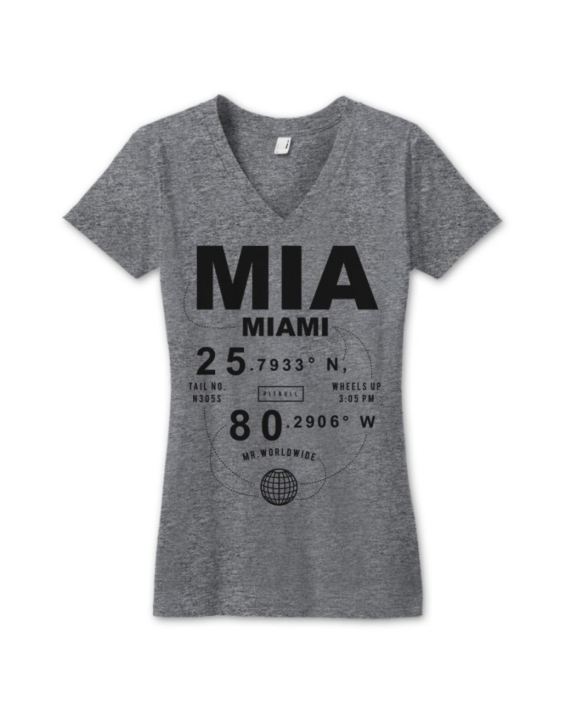 Pitbull Miami Coordinates Ladies V-Neck $5.73 Shirts