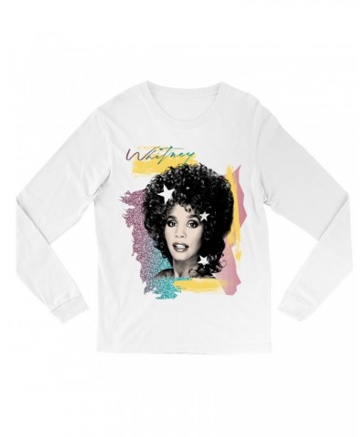 Whitney Houston Long Sleeve Shirt | 1987 Colorful Design Shirt $6.99 Shirts