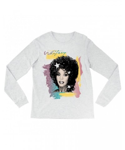 Whitney Houston Long Sleeve Shirt | 1987 Colorful Design Shirt $6.99 Shirts