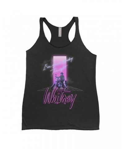 Whitney Houston Ladies' Tank Top | Neon Light I'm Your Baby Tonight Image Shirt $8.69 Shirts