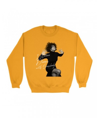 Whitney Houston Bright Colored Sweatshirt | I Wanna Dance With Somebody Script Design Sweatshirt $5.54 Sweatshirts