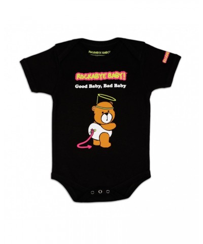 Rockabye Baby! Organic Baby Bodysuit ("Good Baby Bad Baby" Album Art on Black or White) $5.55 Kids