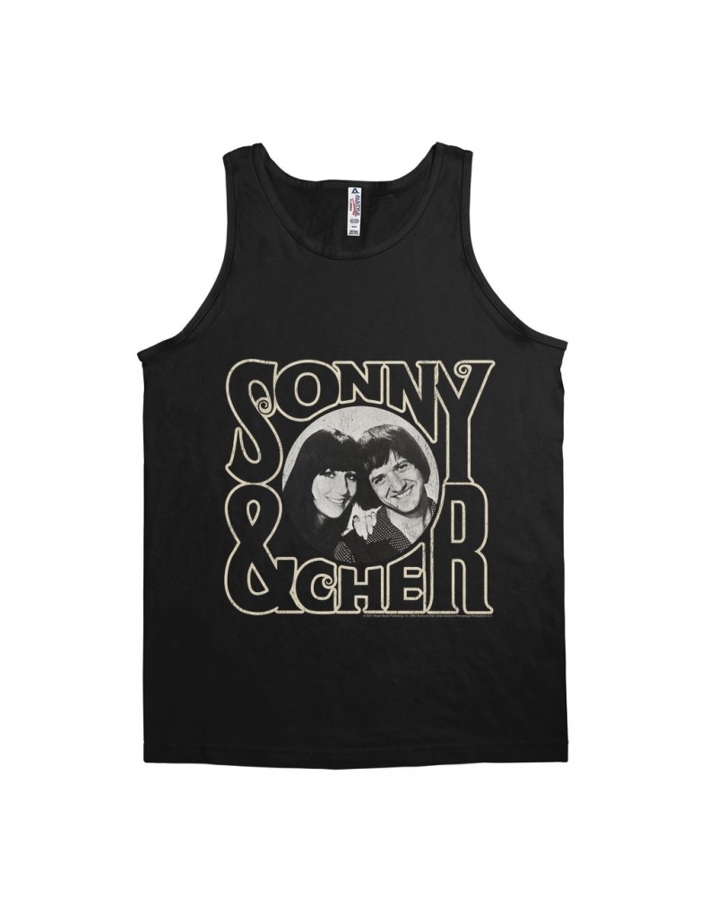 Sonny & Cher Unisex Tank Top | Retro Logo And Photo Distressed Shirt $5.31 Shirts