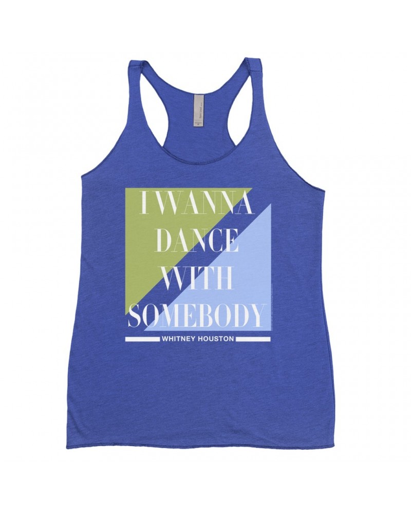 Whitney Houston Bold Colored Racerback Tank | I Wanna Dance With Somebody Classy Pastel Design Shirt $13.76 Shirts