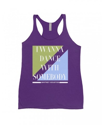 Whitney Houston Bold Colored Racerback Tank | I Wanna Dance With Somebody Classy Pastel Design Shirt $13.76 Shirts