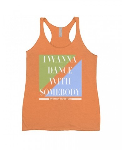 Whitney Houston Bold Colored Racerback Tank | I Wanna Dance With Somebody Classy Pastel Design Shirt $13.76 Shirts