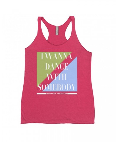 Whitney Houston Bold Colored Racerback Tank | I Wanna Dance With Somebody Classy Pastel Design Shirt $13.76 Shirts