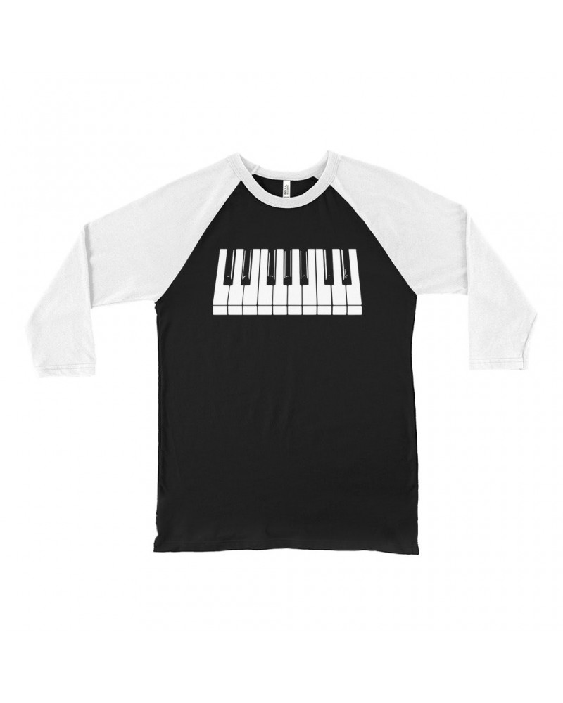 Music Life 3/4 Sleeve Baseball Tee | Piano Keys Shirt $6.84 Shirts