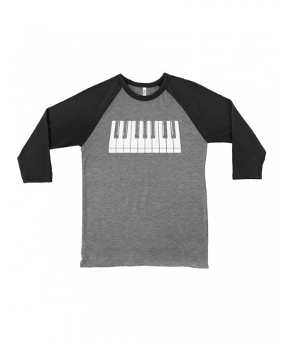 Music Life 3/4 Sleeve Baseball Tee | Piano Keys Shirt $6.84 Shirts