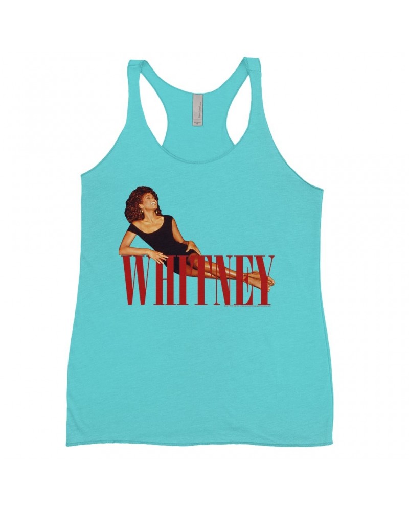 Whitney Houston Bold Colored Racerback Tank | Whitney Laying On Logo Red Shirt $9.79 Shirts