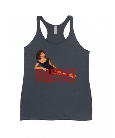 Whitney Houston Bold Colored Racerback Tank | Whitney Laying On Logo Red Shirt $9.79 Shirts