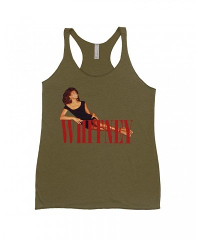 Whitney Houston Bold Colored Racerback Tank | Whitney Laying On Logo Red Shirt $9.79 Shirts