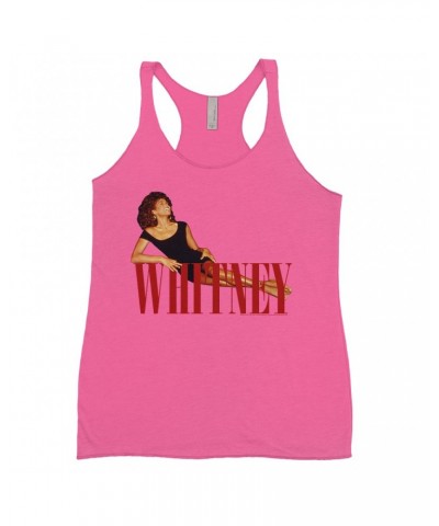 Whitney Houston Bold Colored Racerback Tank | Whitney Laying On Logo Red Shirt $9.79 Shirts