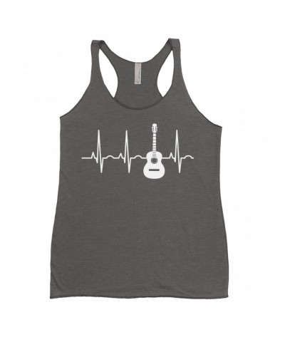 Music Life Ladies' Tank Top | Acoustic Guitar Heartbeat Shirt $6.64 Shirts